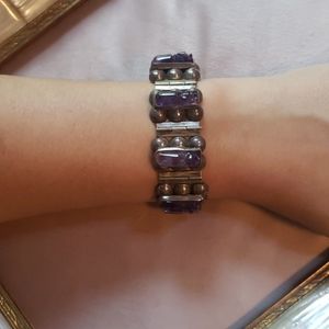 Mexican silver and Amethyst Bracelet